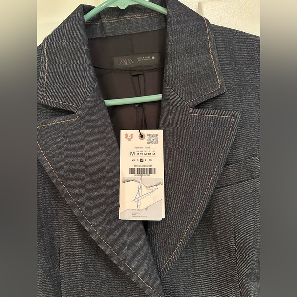 Zara Denim Blazer ZW collection, NWT, M - Picture 6 of 11